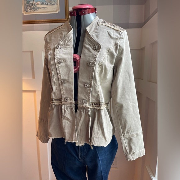 Cream Utility Jacket Size Small - Picture 1 of 9